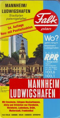 Falk Stadtplan Mannheim Ludwigshafen 34. Ausgabe / 3884451502 / 1994-1995