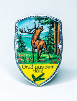 Stocknagel Stockemblem Stockschild - Gruß aus dem Harz / Hirsch - Neuware