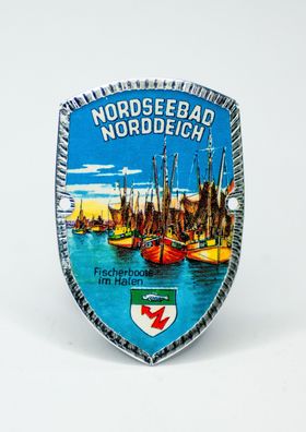 Stocknagel Stockemblem - Nordseebad Norddeich / Fischerboote im Hafen - Neuware