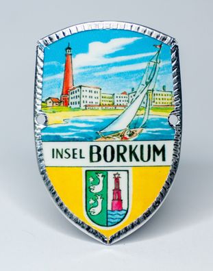Stocknagel Stockemblem Stockschild - Insel Borkum mit Wappen - Neuware