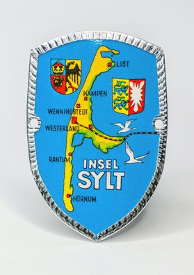 Stocknagel Stockemblem Stockschild - Insel Sylt mit Wappen / Gelb - Neuware