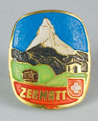 Stocknagel Stockemblem Stockschild - Zermatt / Bunt - Neuware