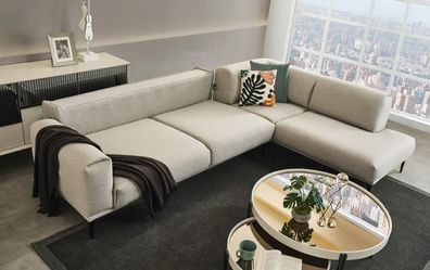 Weißes Ecksofa L-Form Designer Couch Polstersofas Wohnzimmer Möbel Neu