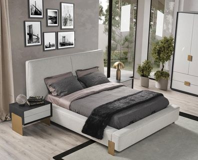 Luxuriöses Schlafzimmer Set Designer Doppelbett 2x Nachttische Stilvoll