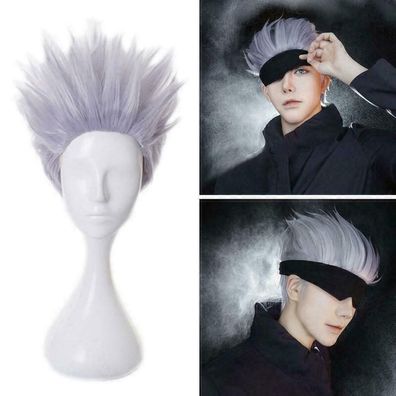Jujutsu Kaisen Satoru Gojo Wig Silver Purple Gradient Hair Cosplay Wig Wig DE