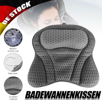 3D Badewannenkissen Komfort Badekissen Nackenkissen Kopfstütze für Badewanne Spa