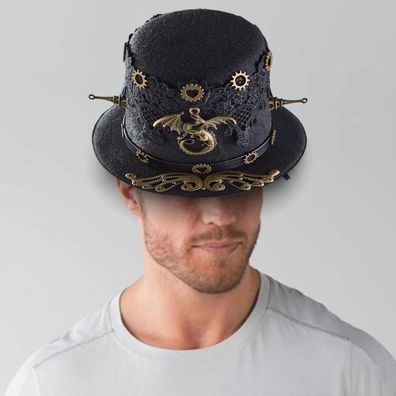 Stylish Steampunk Top Hat, Women Men Comfortable Creative Black Vintage Style