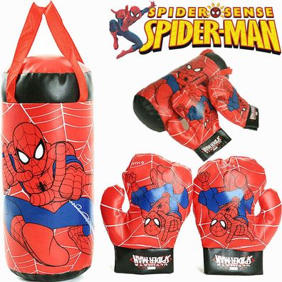 Spiderman Boxsack Set Boxhandschuhe Sandsackhandschuhe Kinder Boxtraining Gifts