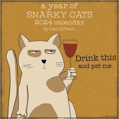 Ein Jahr voller Snarky Cats 2024 Wandkalender 12-monatiger Wandkalenderâ??