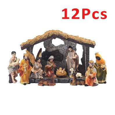 Nativity Set With Figures The Real Life Jesus Birth Manger Christmas Crib Church