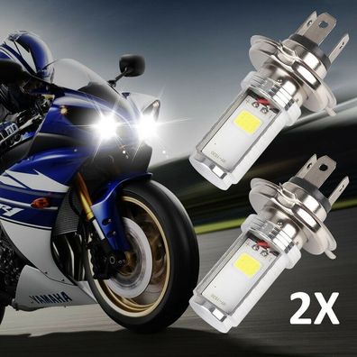 2X H4 Weiß Birne Hi/ Low Beam 6500K Auto Motorrad Scheinwerfer Licht Nebel Lampe