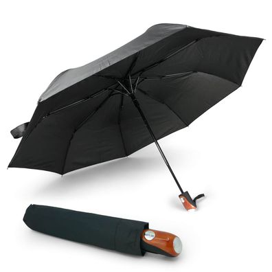 Regenschirm Sturmfest mit Automatik-Öffnung Taschenschirm in Schwarz