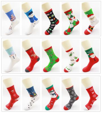 10Pc Weihnachtssocken Socken Strémpfe Weihnachten Motiv Weihnachtsmann Winter