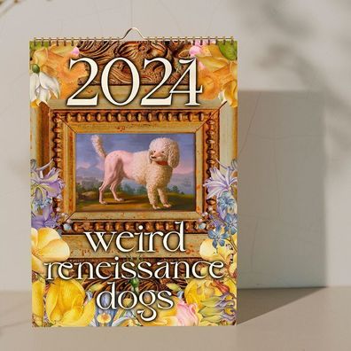 Neujahrsgeschenke Weird Dog Calendar Paper 2024 Calendar Weihnachten