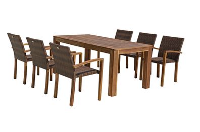 7-tlg. Tischgruppe Gartentisch Stuhl