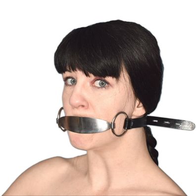 Abschließbar Metall Mundknebel Zungenstrecker* Bondage Fetisch Mouth Gag