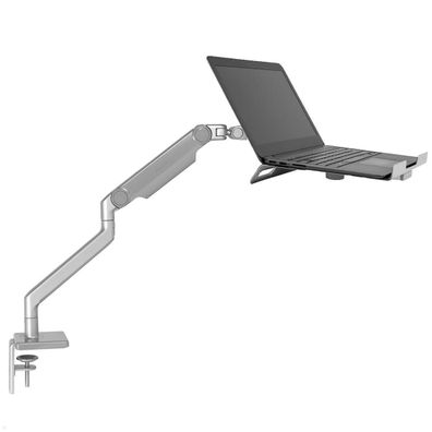 Humanscale M2.1 Laptop Tischhalterung mit Schwenkarm schräg, silber
