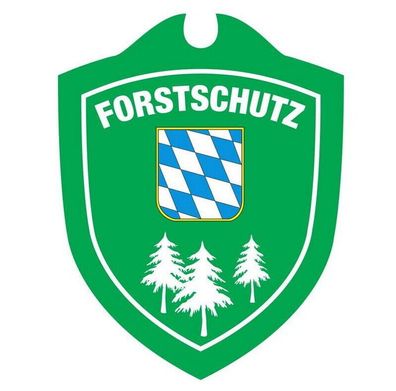 Forstschutz Bayern Autoschild Schild mit Saugnapf 10 x 8,5 cm mit Länderwappen
