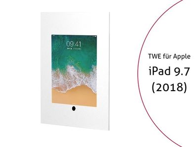 TabLines TWE063W Tablet Wandeinbau fér Apple iPad 9.7 (2018), HB, weiß