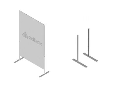Edbak ProScreen Acrylglas Kassenbereich Schutzscheibe S, Standfuß