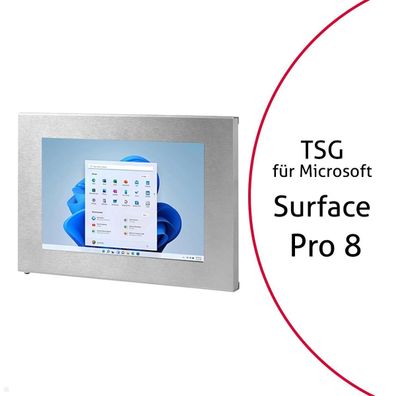 TabLines TSG083E Tablet Schutzgehäuse fér Microsoft Surface Pro 8, Edelstahl