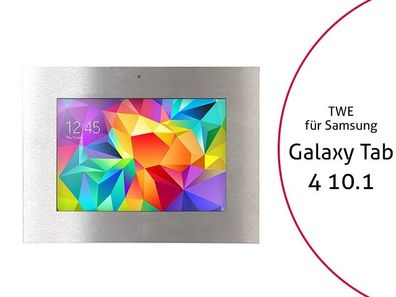 TabLines TWE004E Tablet Wandeinbau fér Samsung Tab 4 10.1 DS, Edelstahl