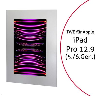 TabLines TWE098S Tablet Wandeinbau fér Apple iPad Pro 12.9 (5./6. Gen.), silber