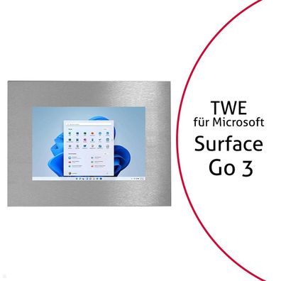 TabLines TWE099E Tablet Wandeinbau fér Microsoft Surface Go 3, Edelstahl
