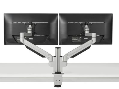 BakkerElkhuizen Dual Monitor Tischhalterung Klemme bis 32 Zoll, silber