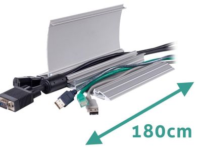 Dataflex Kabelbrécke aufklappbar Alu 180cm silber (31.432)