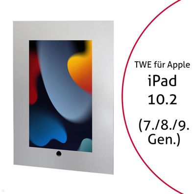 TabLines TWE089S Tablet Wandeinbau fér Apple iPad 10.2 (7./8./9. Gen.), HB, silb...