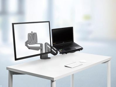 Novus Clu Duo Monitorhalter und Laptophalter, schwarz (990 + 4518 + 000)