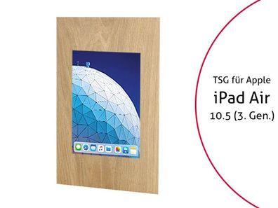 TabLines TWE073O Tablet Wandeinbau fér Apple iPad Air 3 10.5 (2019), Eiche