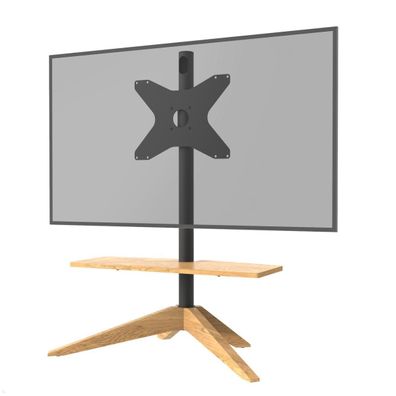 Cavus CROSS TV Ständer mit Ablage 32-65 Zoll, VESA 400x300, Eiche Holz