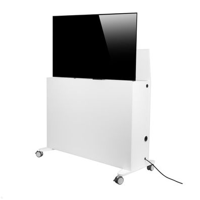MonLines SIDEB55W mobiles TV Sideboard mit Lift bis 55 Zoll, weiß