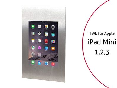 TabLines TWE042E Tablet Wandeinbau fér Apple iPad Mini 1/2/3 DS, Edelstahl