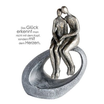Skulptur, "Moment", Poly, broncefarben, H 27 cm, von Gilde