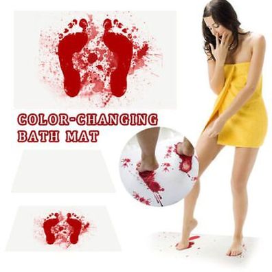 Horror Halloween Anti-slip Bloody Footprints Bath Mat Blood Bath Bathroom Mat