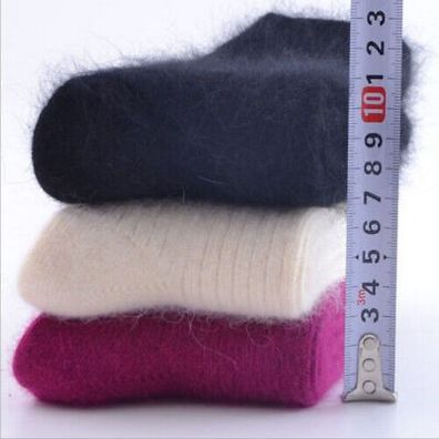 3 Paar Wolle Socken Damen Wintersocken Wollsocken Strémpfe Warm Zufällige Farbe