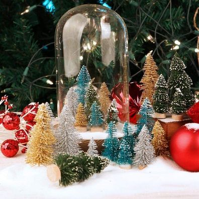 24 Stéck Mini Sisal Weihnachtsbäume Ornament/ Schnee Frost Kleiner Tannenbaum