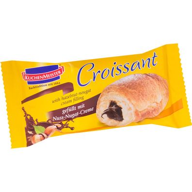 KuchenMeister Croissant gefüllt mit Nuss Nugat Creme Snack 48g