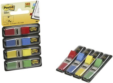 Post-it® 683-4 Index Mini - 11,9 x 43,2 mm, Grundfarben: blau, gelb, grün, rot(S-P)