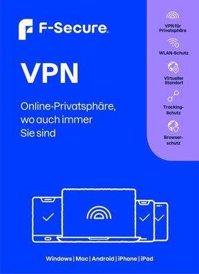 F-Secure VPN - Jahreslizenz für 5 Geräte - PC Download Version