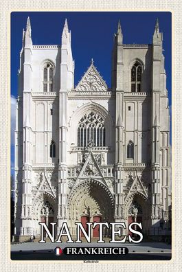 Top-Schild m. Kordel, versch. Größen, NANTES, Frankreich, Kathedrale, neu & ovp