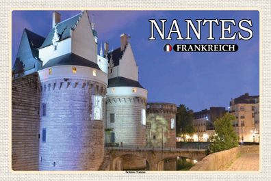 Top-Schild m. Kordel, versch. Größen, NANTES, Frankreich, Schloss Nantes, neu & ovp