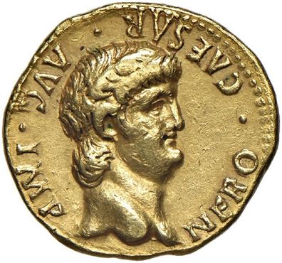 Aureus Rom Nero Cäsar Augustus 54-68 n. Chr. claudische Dynastie - Erhaltung!