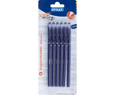 Stylex 30244 Kugelschreiber 6er Pack EASY Writing blauschreibend