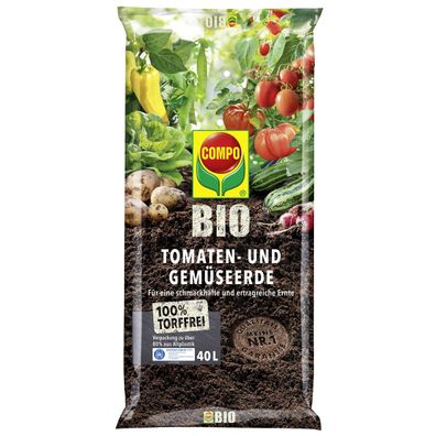 COMPO BIO Tomaten- und Gemüseerde torffrei - 40 Liter