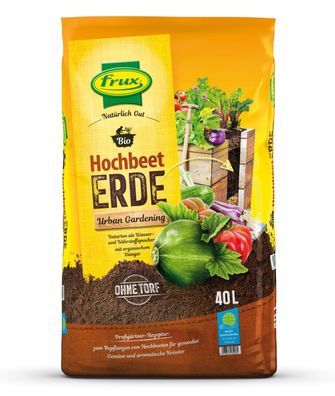 frux® Bio Hochbeeterde Urban Gardening Natürlich Gut torffrei - 40 Liter