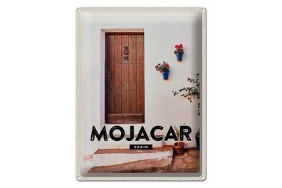 Blechschild 40 x 30 cm Urlaub Reise Spanien Spain Mojacar Holztüre